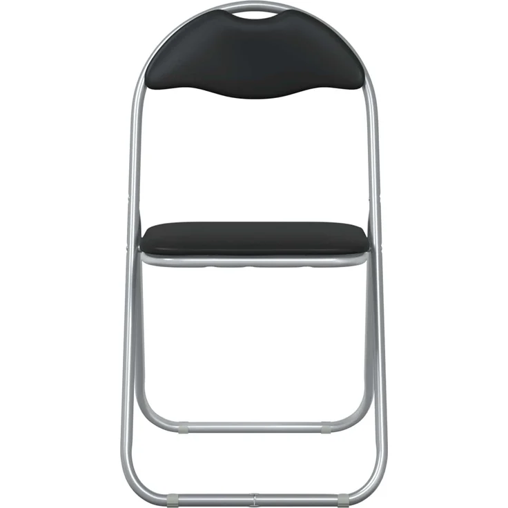 vidaXL Klappstuhl 8 pcs Schwarz und Grau 48 x 43,5 x 81 cm Kunstleder 42029049 – Bild 5