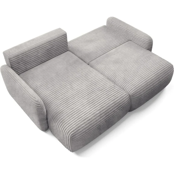 Ecksofa Schlafsofa Sofa SIMONE in Stoff Ambience Grau Ottomane Links – Bild 5