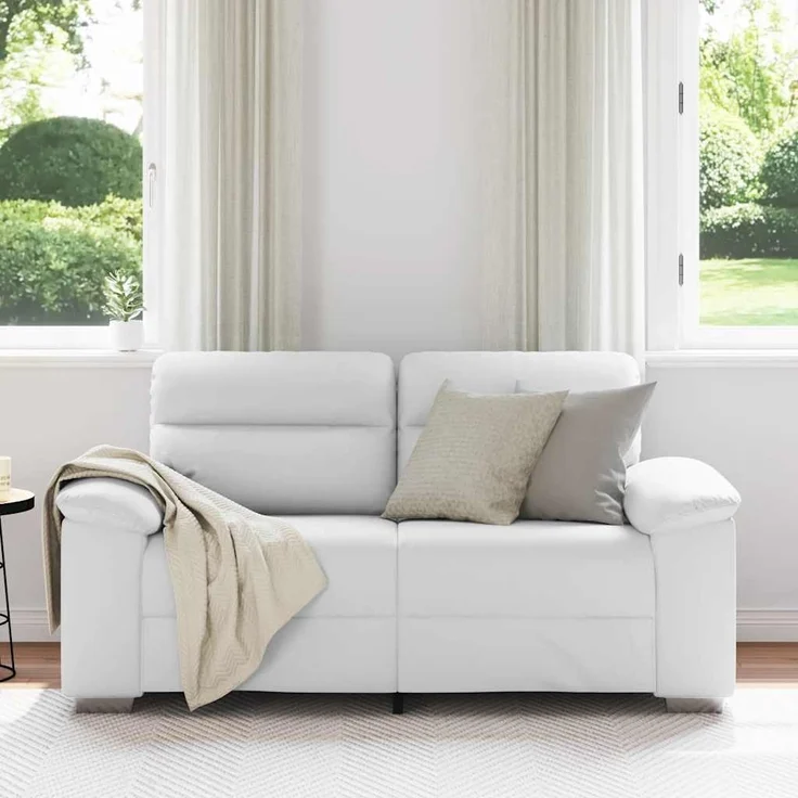 vidaXL 2-Sitzer-Sofa Weiß 160x81x84 cm Kunstleder 4105338 – Bild 2