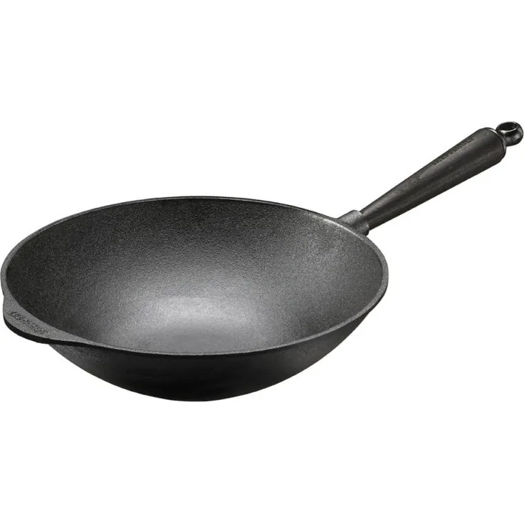 Wok 30 cm aus Gusseisen 0865TS Griff Esche von SKEPPSHULT