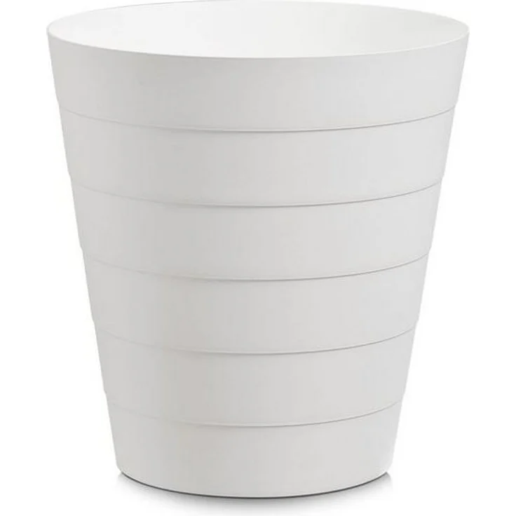 Basera® Mülleimer Papierkorb für Büro, Bad, Jugendzimmer & Kinderzimmer, 13,5 Liter, 29 x 29 x 30 cm, Kunststoff, rund, weiß – Bild 3