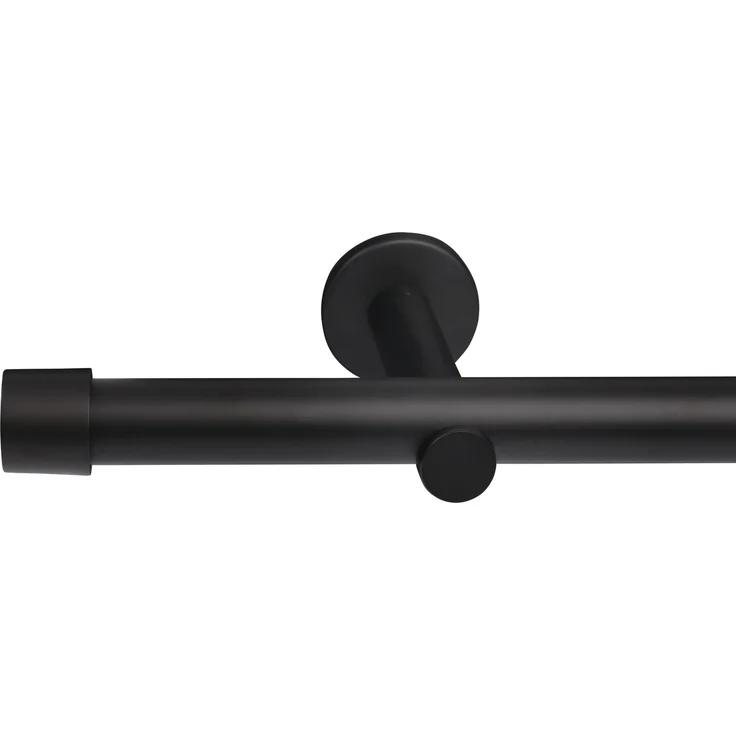 Deco-Raum® Gardinenstange 25mm 1-läufig Kappe | Länge: 400cm | Material: Metall | Farbe: Schwarz – Bild 8