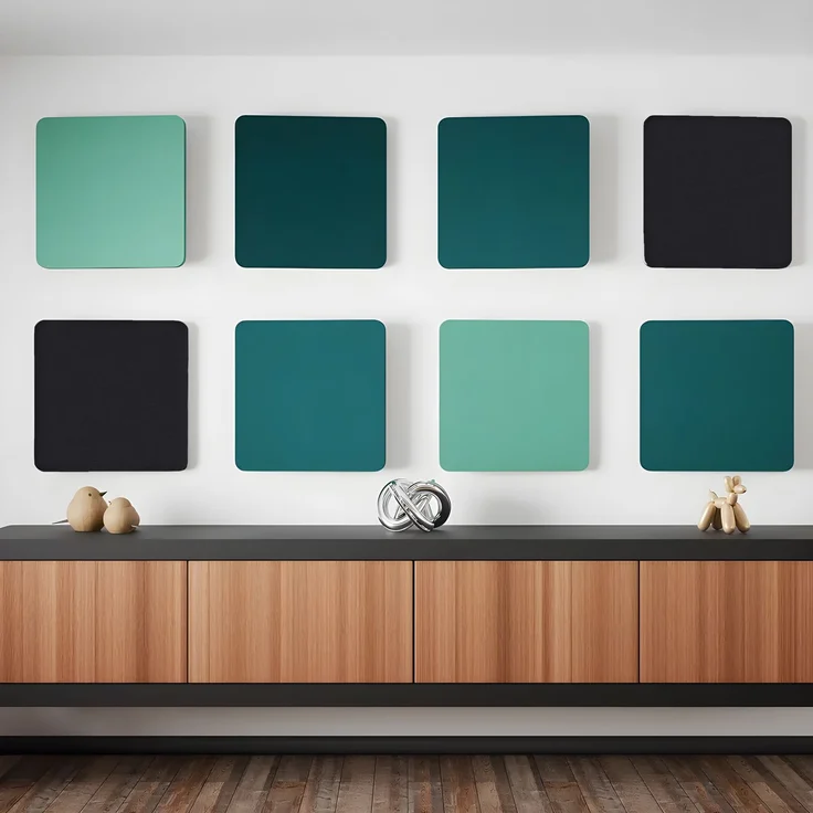 Rheinland Möbel FocusWall WAQ1010 – Quadratischer Akustik-Wandabsorber 100×100 cm in Stofffarbe Sombrero inkl. Montage-Set - Made in Germany - Klasse A, Stoffbezug, schwer entflammbar – Bild 4