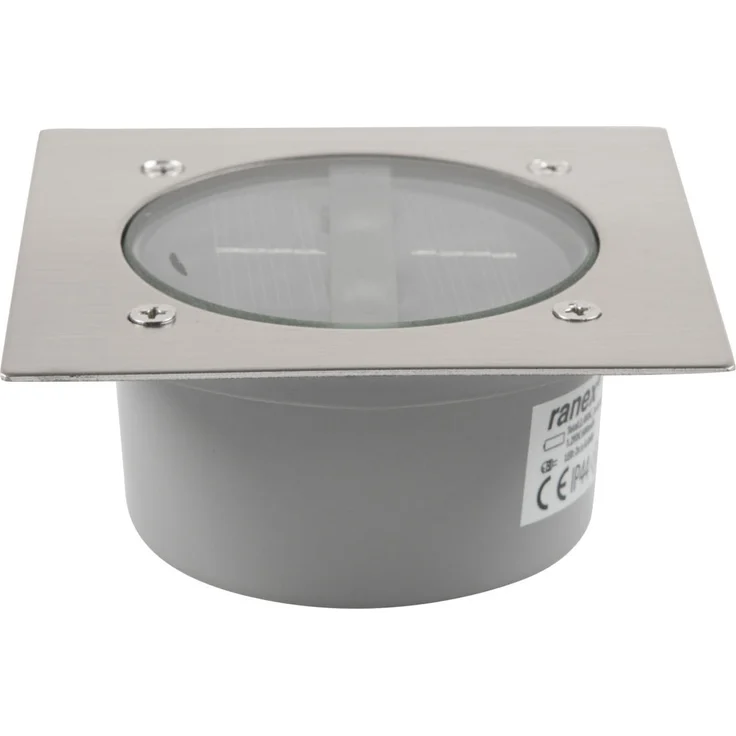 Solar LED Bodeneinbaustrahler 2er SET für Außen, Edelstahl 4-eckig 10x10cm, IP67 – Bild 4