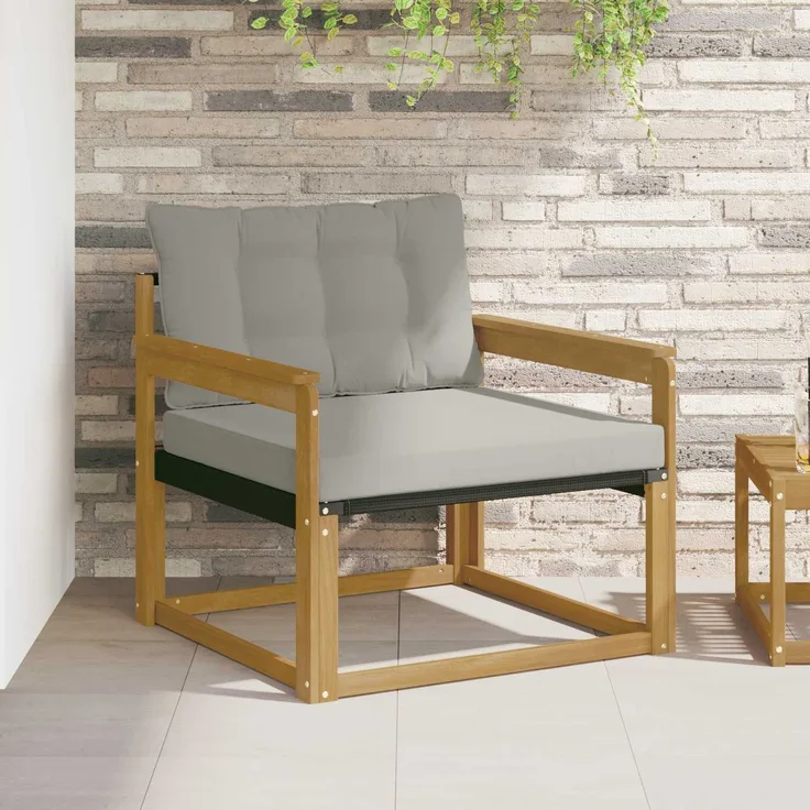 vidaXL Outdoor-Sofagarnitur Massives Akazienholz und Textilene Weiß 3439057