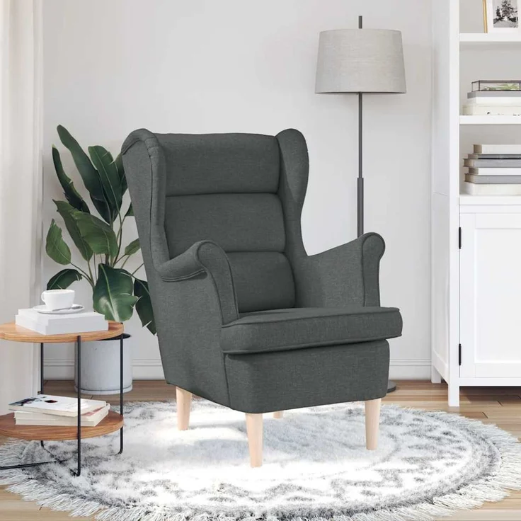 Sessel wohnzimmer, Relaxsessel Dunkelgrau 74x84x100 cm Stoff – Bild 3