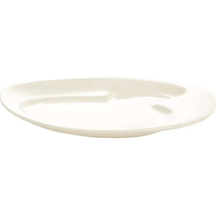 RAK Porcelain Nabur Ivoris white Teller mit 2 Vertiefungen L 32.1 cm / W 26.7 cm / Ht. 3.4 cm
