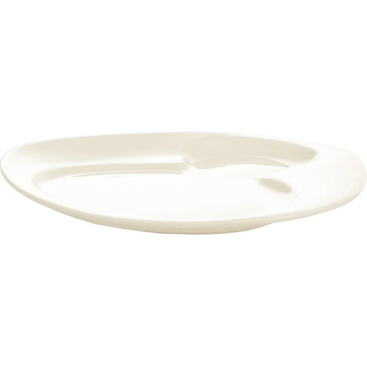 RAK Porcelain Nabur Ivoris white Teller mit 2 Vertiefungen L 32.1 cm / W 26.7 cm / Ht. 3.4 cm