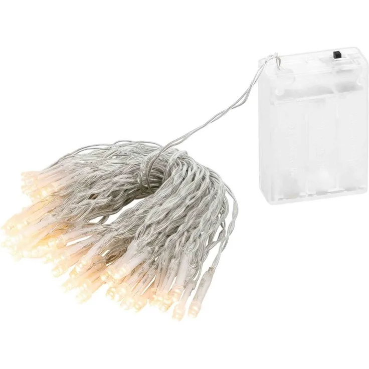 2x 50er LED Lichterkette Set Batteriekette Weihnachten Beleuchtung Deko warmweiß