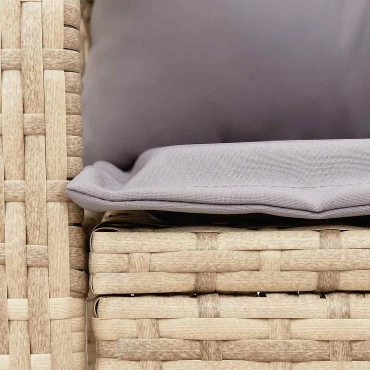 vidaXL Garten-Schaukelstuhl mit Kissen Beige Poly Rattan 4104196 – Bild 6