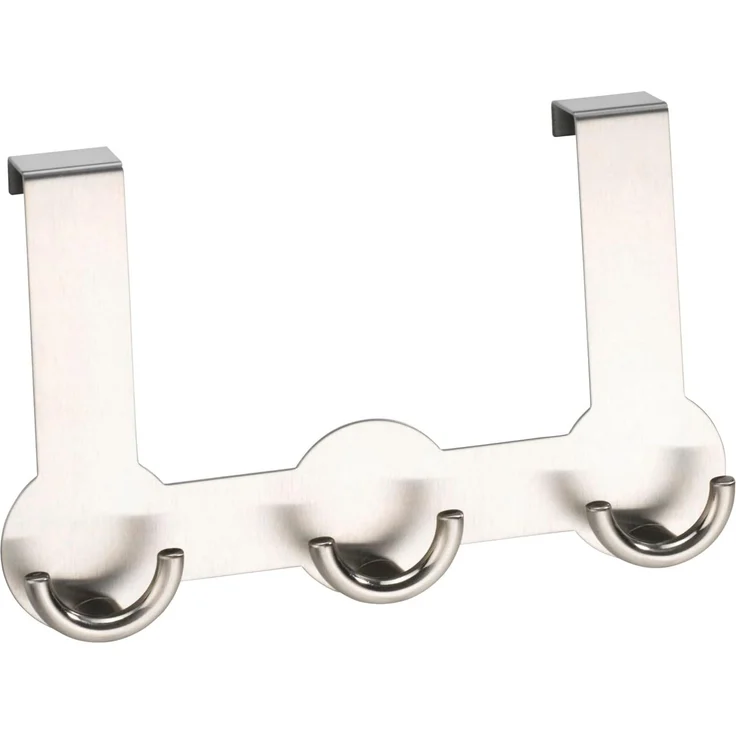 WENKO Türhaken Modell Rondo, Türen, Türgarderobe, Hakenleiste mit 3 Haken, für einen Türfalz von 2 cm – Bild 1