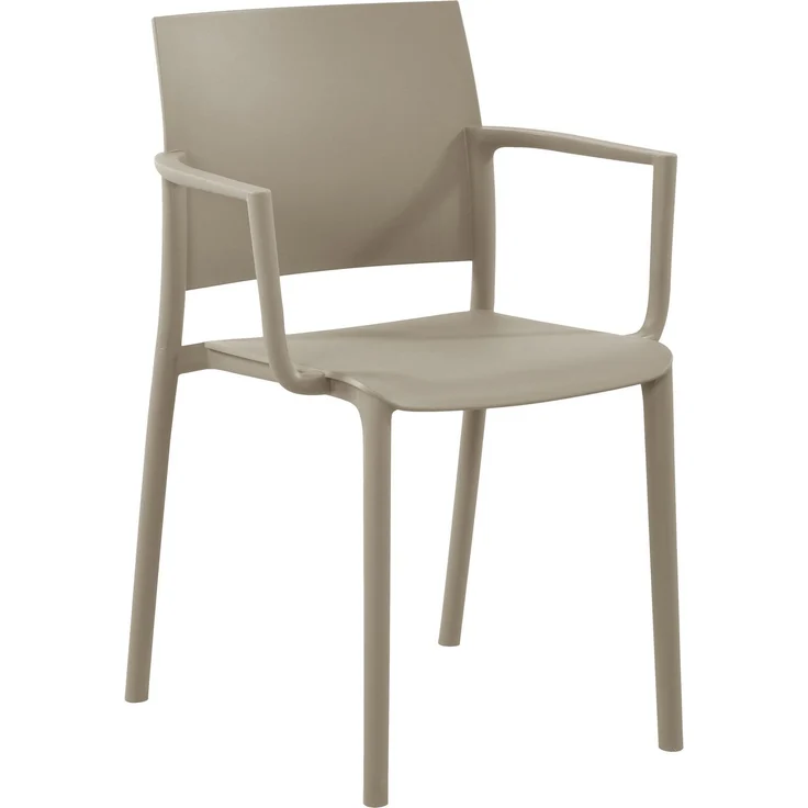 CLP Gartenstuhl wetterfest Valtor UV-beständig mit Armlehnen belastbar bis 150 kg,taupe – Bild 1