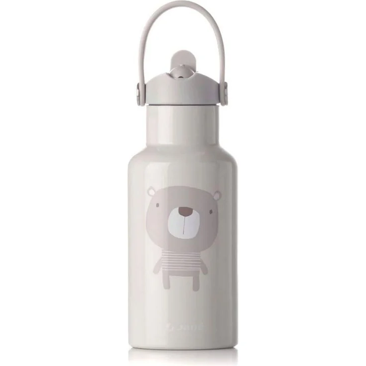 Jané Thermosflasche aus Edelstahl für Flüssigkeiten, hält 24 Stunden kalt und 12 Stunden warm, innere Keramikbeschichtung, 350 ml, BPA-frei, Beige