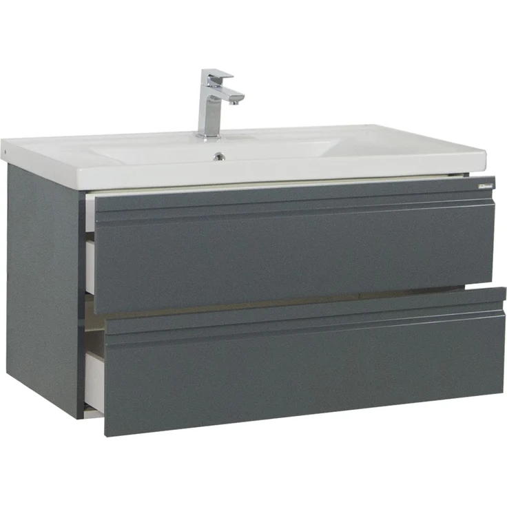 VCM Badmöbel Waschtisch Silora 918726 Anthrazit H. 54 x B. 100 x T. 46 cm – Bild 2