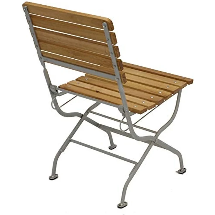 DEGAMO PASSAU Garnitur 3-teilig, Metall + Robinie, verzinkt/natur, Tisch 70x70cm – Bild 3