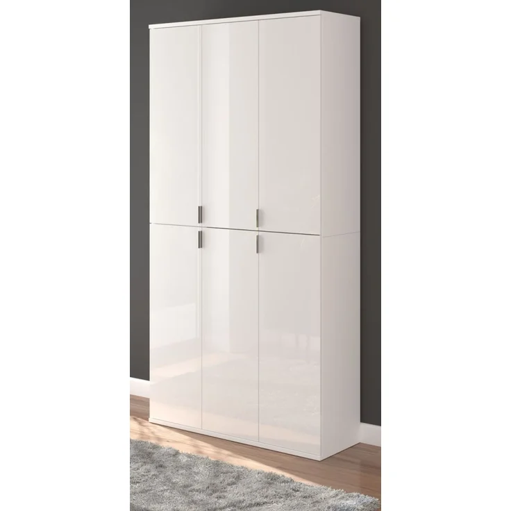 Garderobenschrank SystemX in weiß Hochglanz 91 x 193 cm – Bild 1