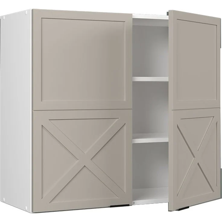 Küchenglasschrank Fame-Line GrauBeige 80 cm Vicco – Bild 4