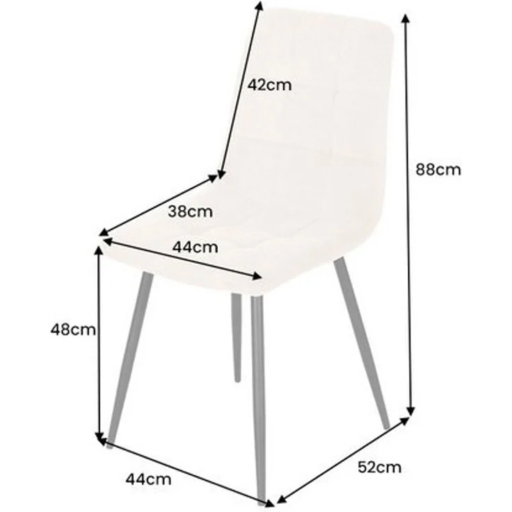 riess-ambiente Esszimmerstuhl TRES CHIC beige / schwarz - Cord, Metallbeine, Retro, gepolstert (Einzelartikel, 1 St), Stuhl mit Ziersteppung - ideal für Küche, Esszimmer, Wohnzimmer & Büro – Bild 4