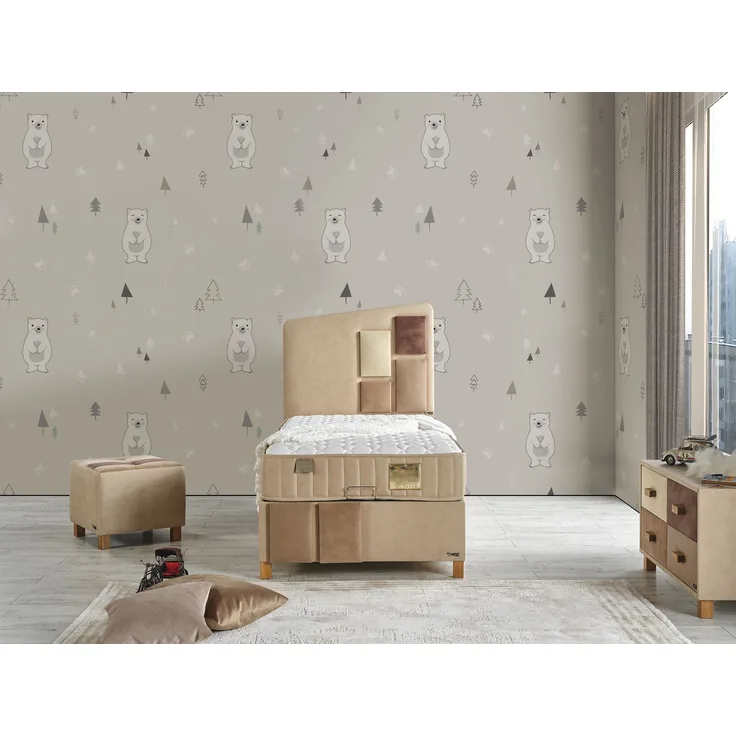 Schlafzimmer-Set "Liliana" – Bett mit Bettkasten, Hocker, Kommode und Matratze-Braun