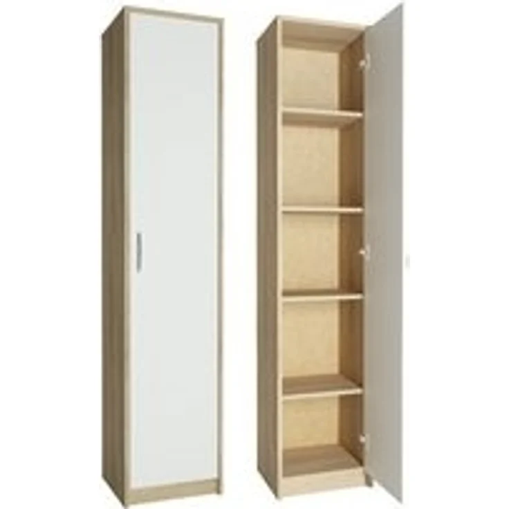 Home Collective Regal mit 5 Ebenen Aktenschrank mit 4 Einlegeböden und 1 Tür, in mattem Finish Standregal 39 cm breit sonoma weiß – Bild 6