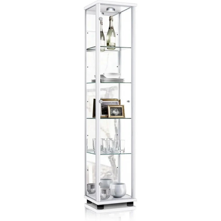 K-Möbel Glasvitrine C1016 (Glasvitrine (176x37x33 cm) mit 1 Glastür) Glasvitrine stehend – Bild 5