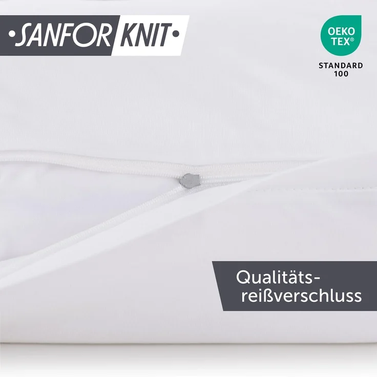 Blumtal Jersey Kissenbezug 50x80 im 2er Set - Oeko-TEX zertifizierte Kopfkissenbezüge 50x80 aus 100% Baumwolle - weiche Kissenhülle für Kissen 50x80 cm mit Reißverschluss - Weiß – Bild 3