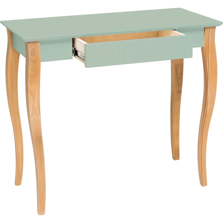 Ragaba Schreibtisch mit Schublade, MDF & Massives Buchenholz, 85x40 cm, Salbei Grün – Bild 2