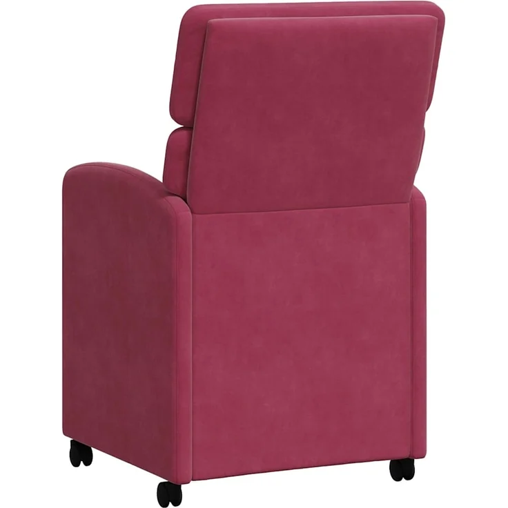 vidaXL Esszimmerstühle mit Rollen 2 pcs Weinrot 58 x 65 x 98 cm Samt 42017879 – Bild 5