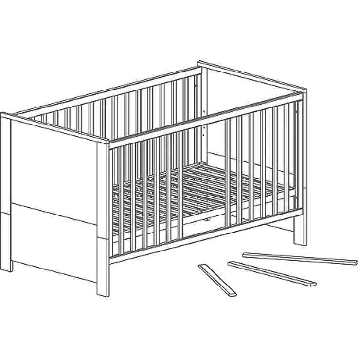 roba Kinderzimmerset 'Olaf' 3-teilig - Bett 70 x 140 - Kleiderschrank 3-türig - Weiß / Luna Elm – Bild 23