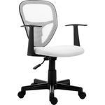 CARO-Möbel Kinderdrehstuhl Studio Schreibtischstuhl Drehstuhl in Weiss mit Armlehnen, höhenverstellbar