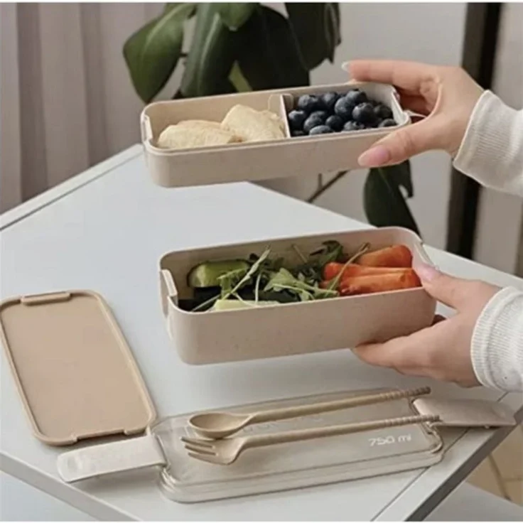Ruhhy Lunchbox Brotdose Frühstücksbox, Kunststoff, (praktisch hochwertig, 8-tlg, Spar-Set), mit Besteck – Bild 2