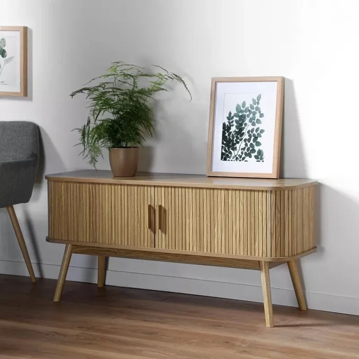 Casâme TV-Möbel 2 Schiebetüren L119 cm - ERNEST - Helles Holz – Bild 6