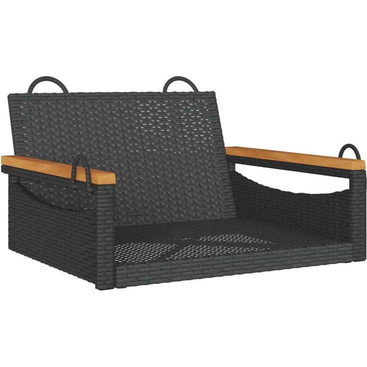 vidaXL Hängesessel Schwarz 63x62x40 cm Poly Rattan 368161 – Bild 2