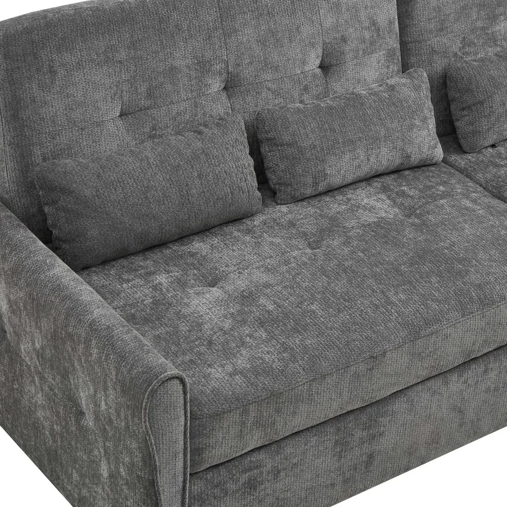 3-Sitzer Schlafsofa, B 176 x T 148 x H 83 cm, Chenille, mit ausziehbarer Liegefläche – Bild 10