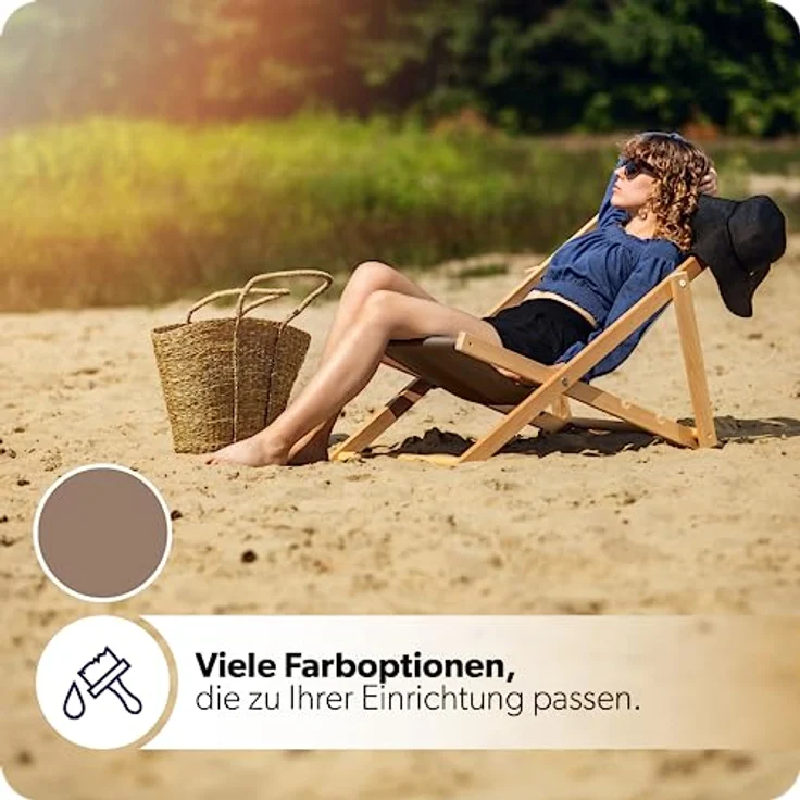 Kadax Holzliegestuhl Cappuccino, Klappstuhl aus Buchenholz, 53x80 cm, UV- und feuchtigkeitsbeständig, bis 120 kg Tragfähigkeit – Bild 6