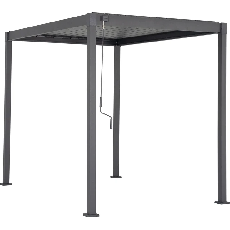 LECO Lamellenpergola FREE, Stahl-Lamellen und Stahlgestell anthrazit, 3x2 m – Bild 2