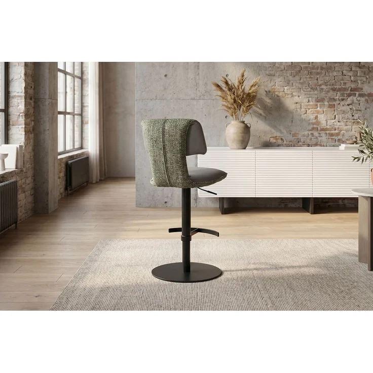 KAWOLA Barhocker LILIANA Barstuhl drehbar Stoff grün 91 x 61 x 46 cm – Bild 5