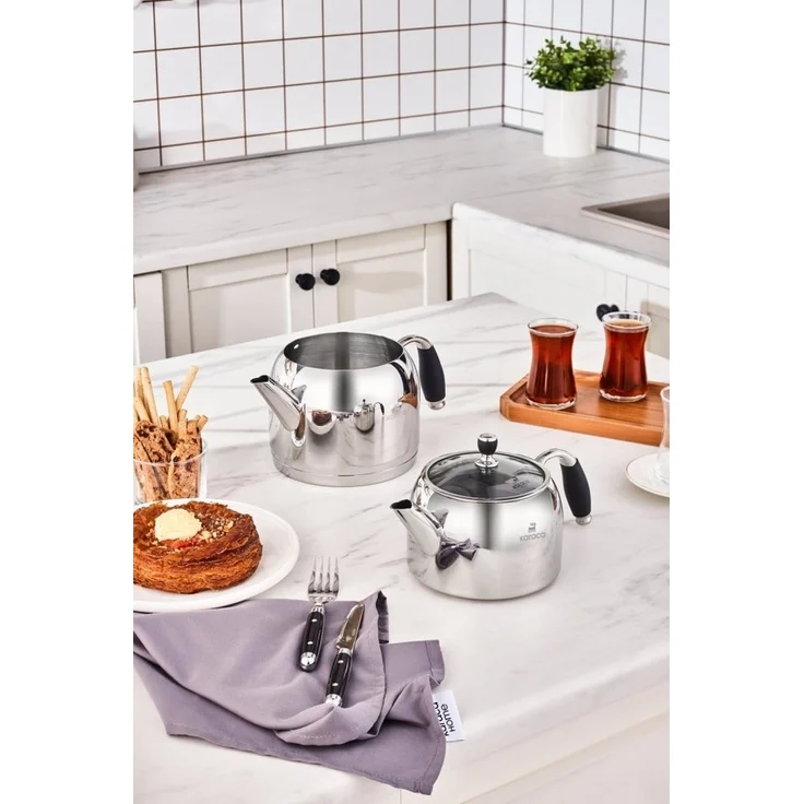 Karaca Teekanne Karaca Stella Edelstahl-Teekannen-Set, 3L, Induktionsgeeignet, 2 l – Bild 3
