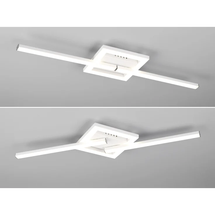 LED Deckenleuchte, Metall, weiß, matt, L 54 cm – Bild 4