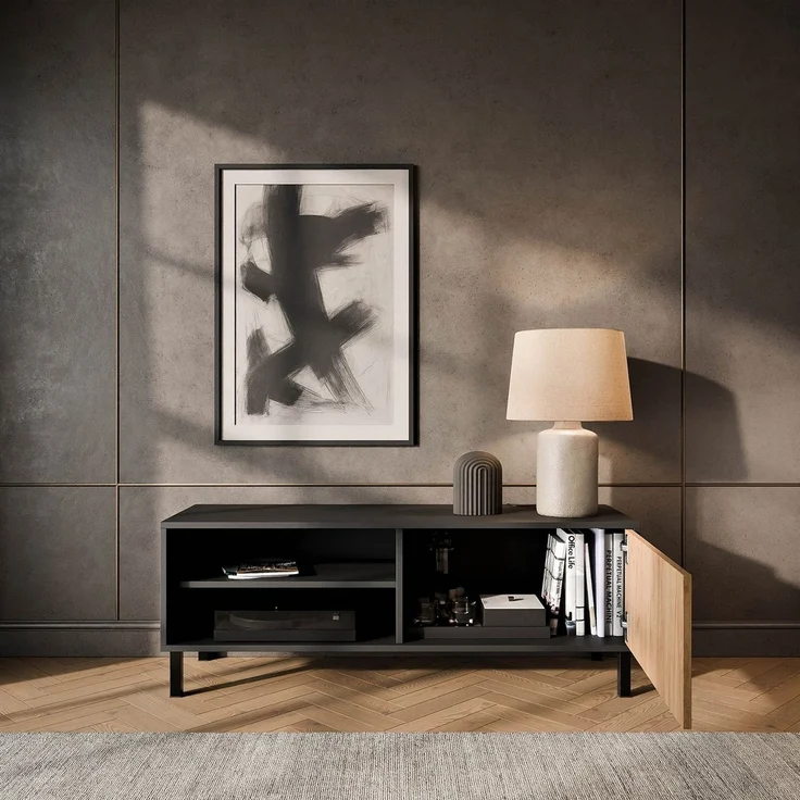 Planetmöbel TV-Board LIORA TV-Schrank 120 cm (TV-Schrank für Wohnzimmer, stehend), Fernsehschrank ideal für Fernseher bis zu 55 Zoll – Bild 2