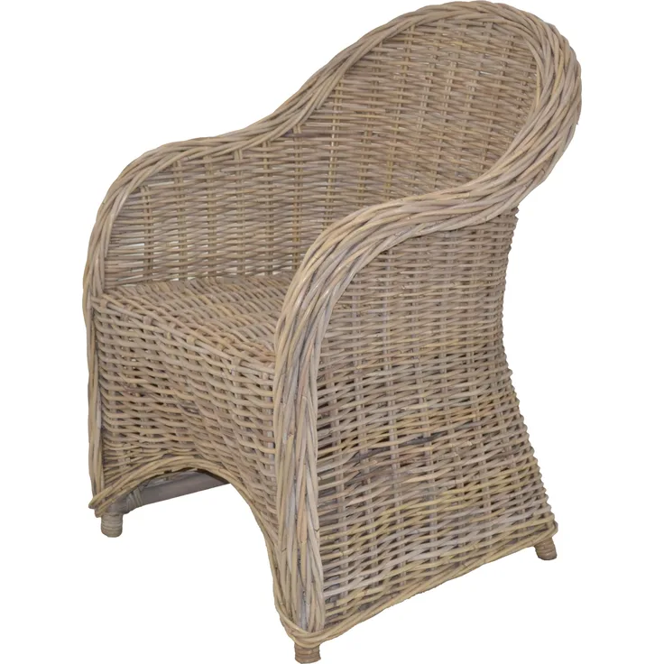 Relaxsessel aus Kubu-Rattan, naturgrau