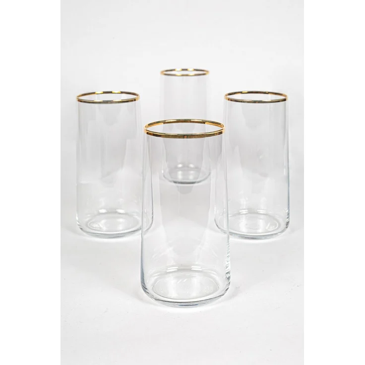 Hermia Concept 'Avantgarde 520 - Gold, Transparent' Gläser-Set (4-teilig), Gold / Transparent, 8 x 8 x 15 cm, 520 ml – Bild 3