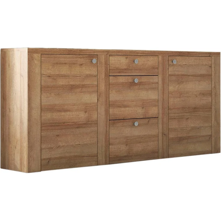 Home affaire Sideboard Larona, zeitlose Kommode mit 2 Türen, 3 Schubkästen, Türkommode, Höhe 84 cm, viel Stauraum, Anrichte mit dekorativer Rahmenoptik – Bild 1
