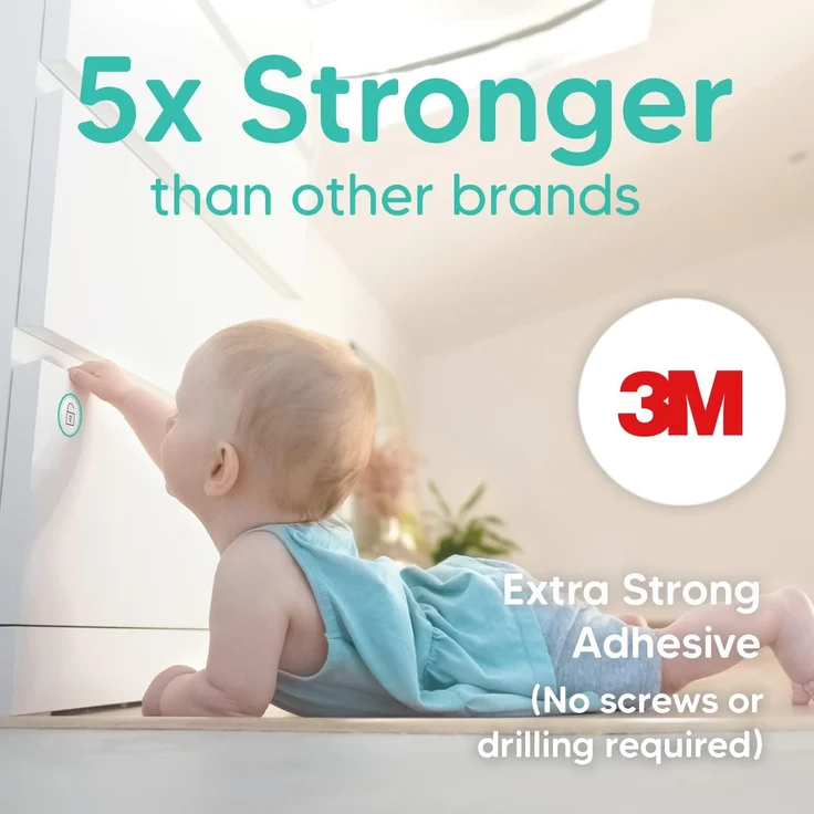 AYCORN Magnetisches Sicherheitsschloss Ersatz (2x Schlüssel), unsichtbare Kindersicherung für Schrank & Schublade - 2 Ersatzsschlüssel im neuesten Design zum Schutz für Kinder & Baby – Bild 3