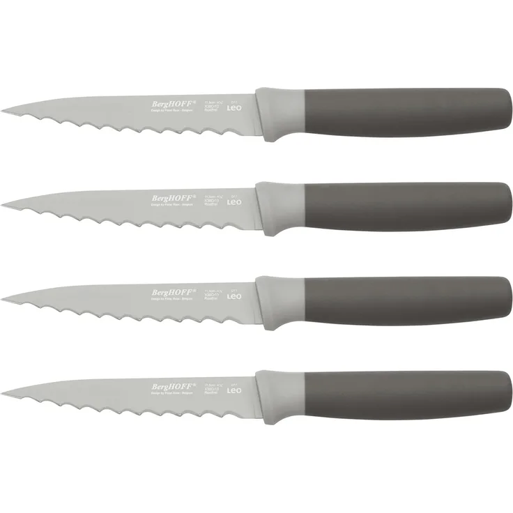 Berghoff 3950046 Messerset mit 4 Steakmessern, 11,5 cm, Grau