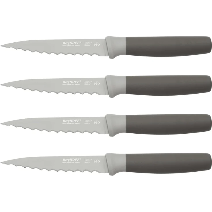 Berghoff 3950046 Messerset mit 4 Steakmessern, 11,5 cm, Grau – Bild 1