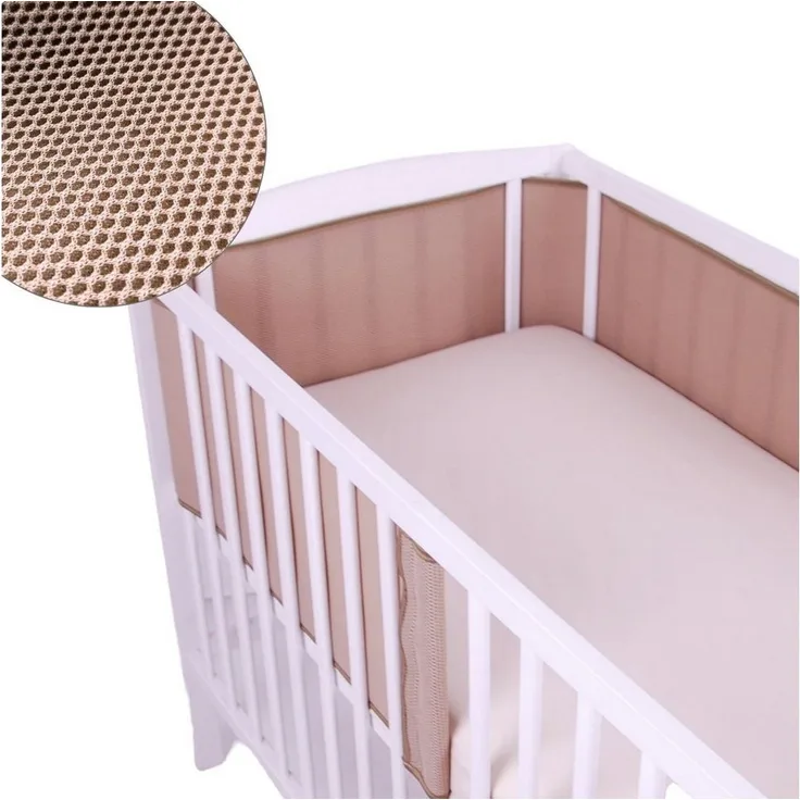 BabyLux Bettumrandung BabyLux Nestchen AIR Babybett Bettumrandung Umrandung Atmungsaktiv, Beige_1x180cm