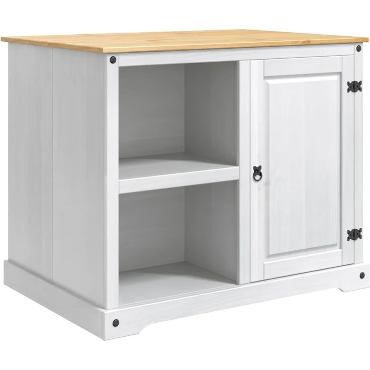 vidaXL Kücheninsel Set mit Tür 3 pcs Weiß und Honigwachs Massiv-Kiefer 3425397 – Bild 3