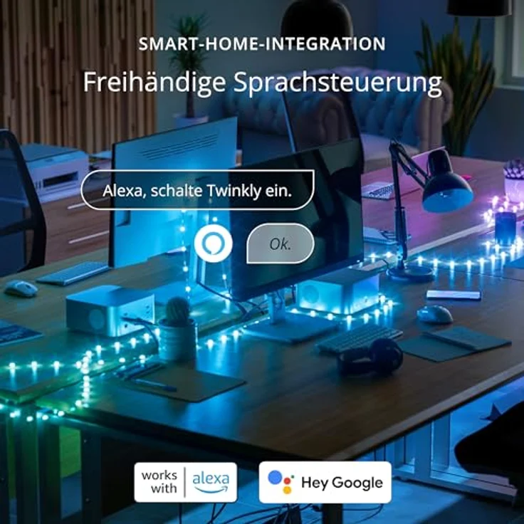 Twinkly Strings Star 100 LED, Sternförmige LED-Lichterkette, RGB LED-Lichter, Kompatibel mit Alexa & Google Home, Gaming-Lichter, Stromversorgung über USB-C, Transparentes Kabel, 6m – Bild 8