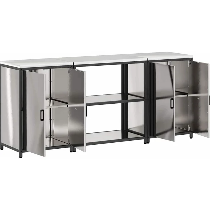 vidaXL Aufbewahrungsset für die Küche HATTEM 3 stk. Silber 3392670 – Bild 9